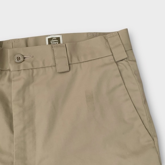 Tilley 8-inch Khaki Beige Chino Shorts - Picture 2 of 6